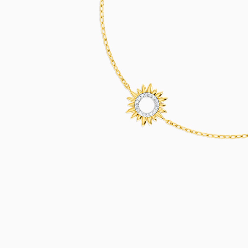 Miss L' by L'azurde Sunflower Diamonds Chain Bracelet in 18K Gold - Image 4